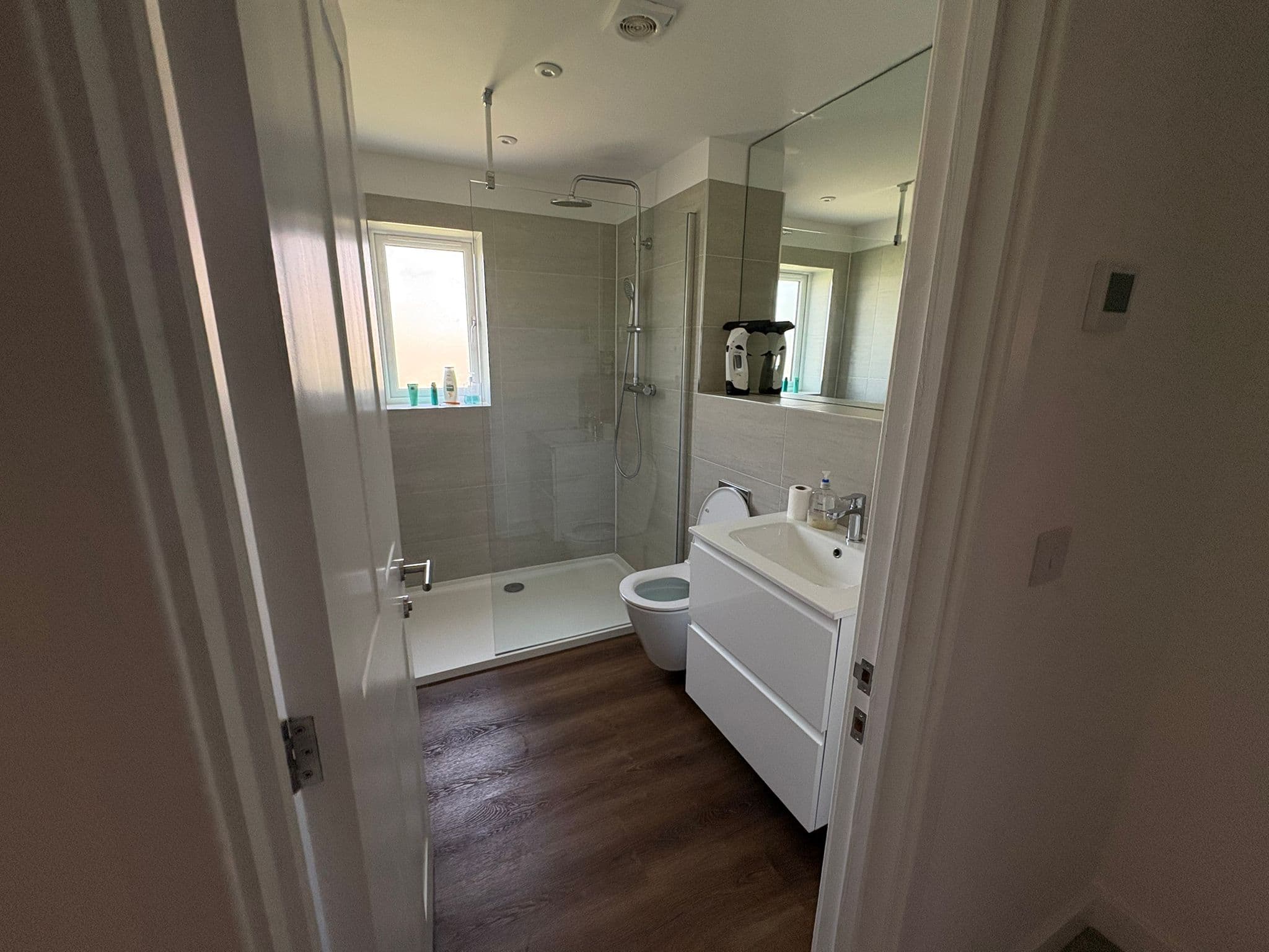 Modern grey shower room